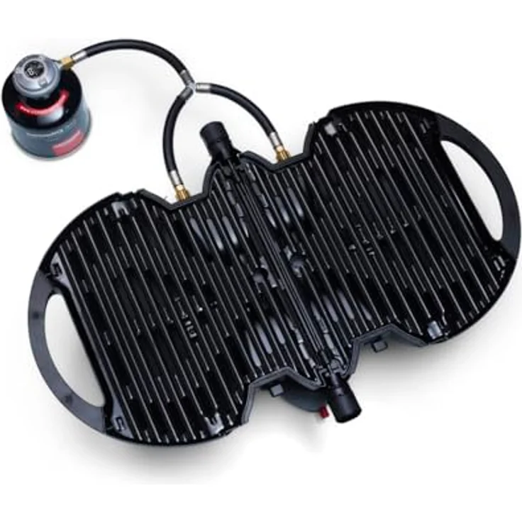 NOMADIQ Tragbarer BBQ Tischgrill, Compact mit 2 Brennern, leicht und portable Gasgrill für Camping und Balkon, 40x36x16 cm – Bild 4