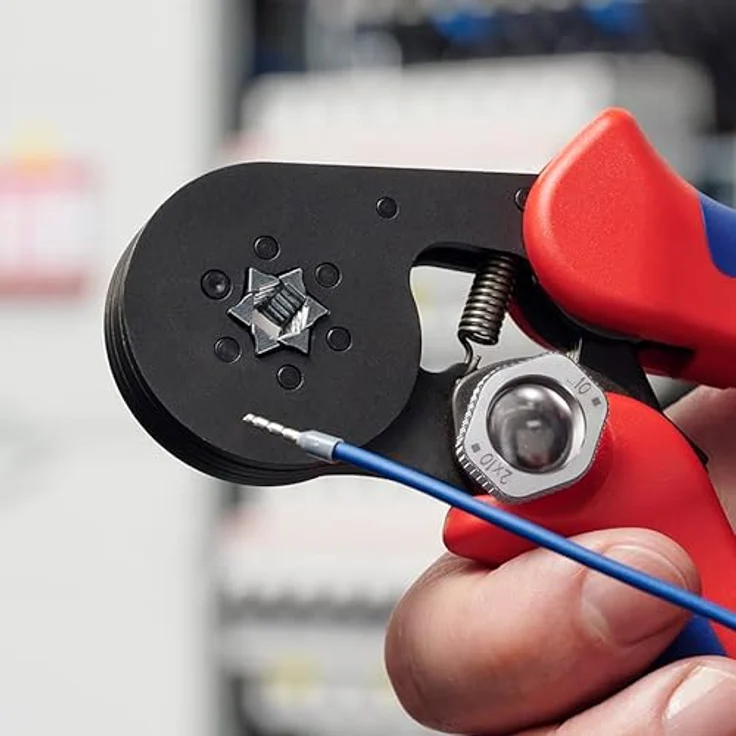 KNIPEX 97 53 14 Selbsteinstellende Crimpzange für Aderendhülsen mit Seiteneinführung mit Mehrkomponenten-Hüllen brüniert 180 mm – Bild 7