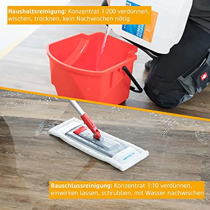 Dr. Schutz PU Reiniger 5 L | Bodenreiniger für Hartböden, Designböden | Hartbodenreiniger für Vinyl, PVC, Linoleum Boden | Vinylboden Reiniger | PVC Reiniger – Bild 3