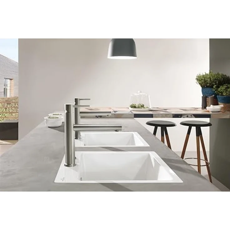 Villeroy & Boch Como Sky 927800LC, Hochdruck Küchenarmatur aus massivem Edelstahl, matt, schwenkbar 360° – Bild 7