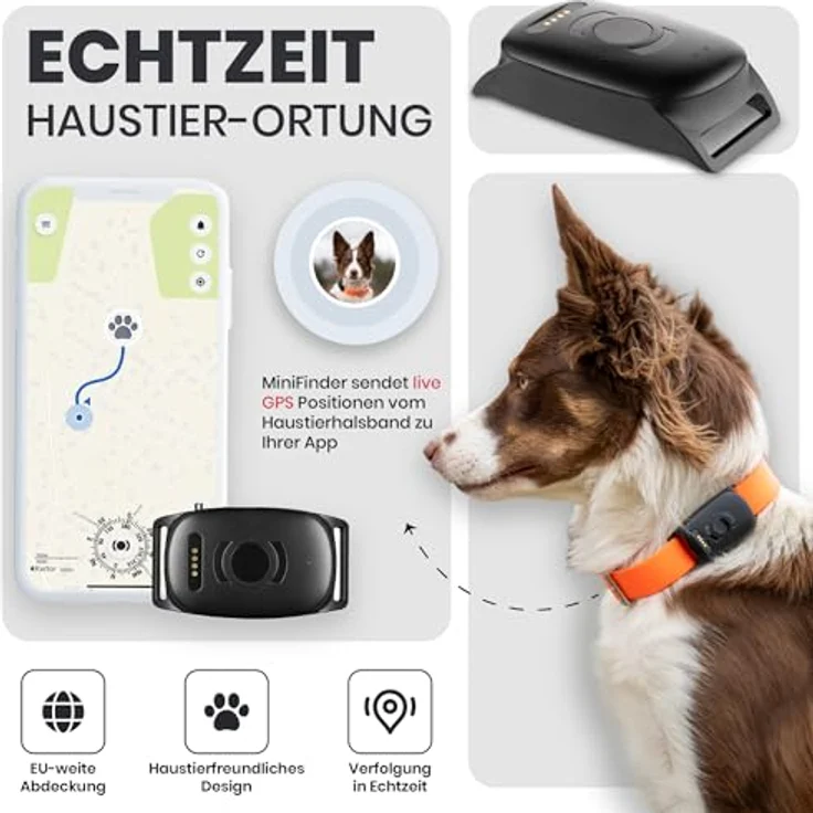 Atto Pro GPS-Tracker für Hunde & Katzen mit 4G, Echtzeit-Tracking, Fluchtalarm & unbegrenzter Reichweite – wasserdicht, mini – Bild 2