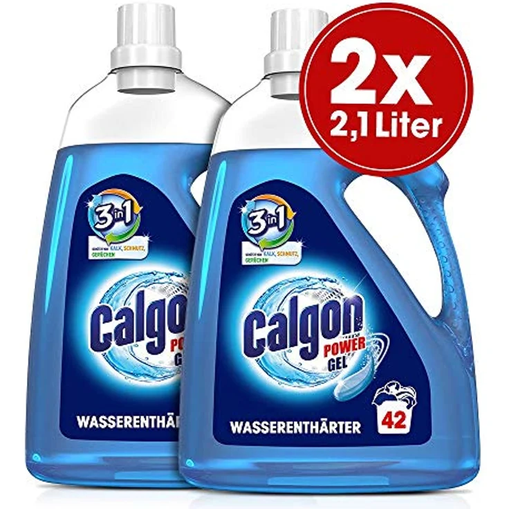 Calgon 3-in-1 Power Gel – Wirksam gegen Kalk, Schmutz und Gerüche – Schützender Wasserenthärter für die Waschmaschine – 2 x 2,1 l – Bild 2