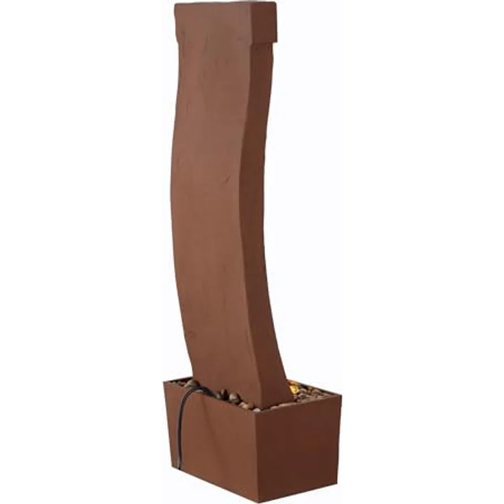 Teamson Home Gartenbrunnen, geschwungener Wasserfallbrunnen mit LED in rot, 97 cm, rostbeständig – Bild 5