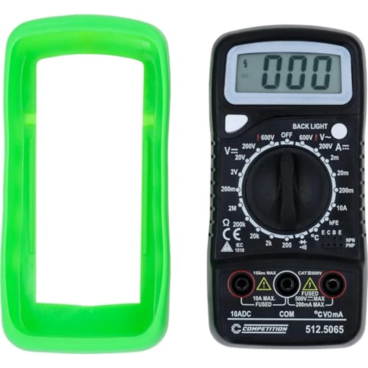 Competition 512.5065 Digital Multimeter, professionelles Messgerät für KFZ- und NFZ-Elektrik, mit großem LCD-Display und Gummi-Schutzholster – Bild 4