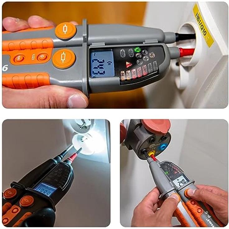 SONEL P-6 Fortschrittliche bipolare Spannungsanzeige mit Phasenerkennung, automatischen Messungen bis 1000 V, LCD-Display, akustischen Alarmen, IP65, CAT IV – Bild 3