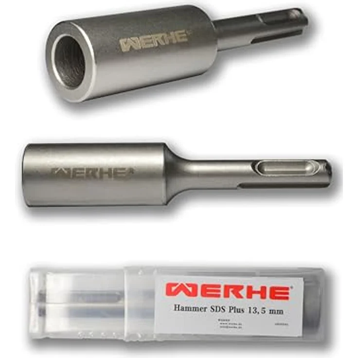 WERHE SDS Plus Erdnageleintreiber, 13,5 mm Innendurchmesser aus Chrom-Vanadium-Stahl, kompatibel mit SDS-Plus-Bohrmaschinen, präzises Eintreiben für Tiefenerder – Bild 2