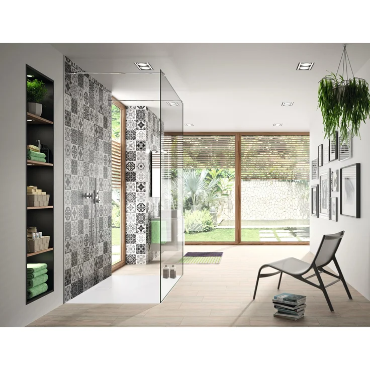 Hüppe Duschwanne EasyFlat, 100 cm x 100 cm, barrierefreies Design, Weiß, Mineralguss