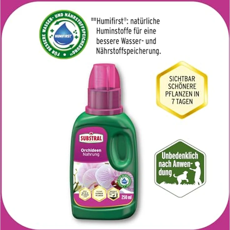 Substral Orchideen Nahrung, 250 ml, Flüssige Spezialnahrung mit Humifirst für alle Orchideenarten – Bild 3