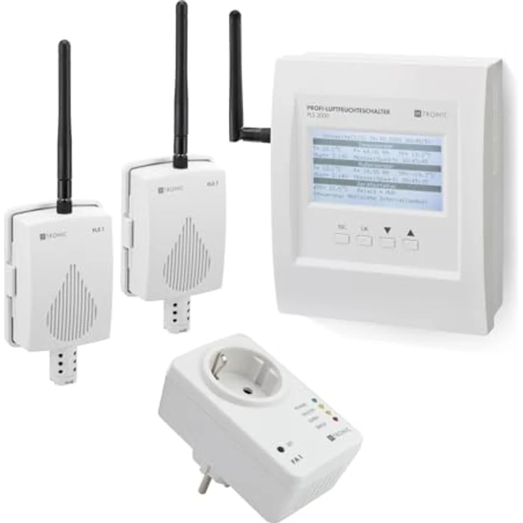 H-Tronic Profi-Luftfeuchteschalter PLS 2000, Hygrostat zur Kellerentfeuchtung, Taupunktsteuerung, Funksteuerung für bis zu 32 Geräte – Bild 1