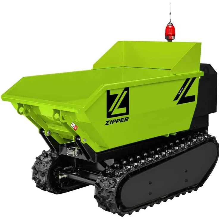 Zipper Elektro-Dumper ZI-ED400, Fernbedienung, 48V, max. Nutzlast 400kg, hydraulische Kippfunktion, Kettenantrieb