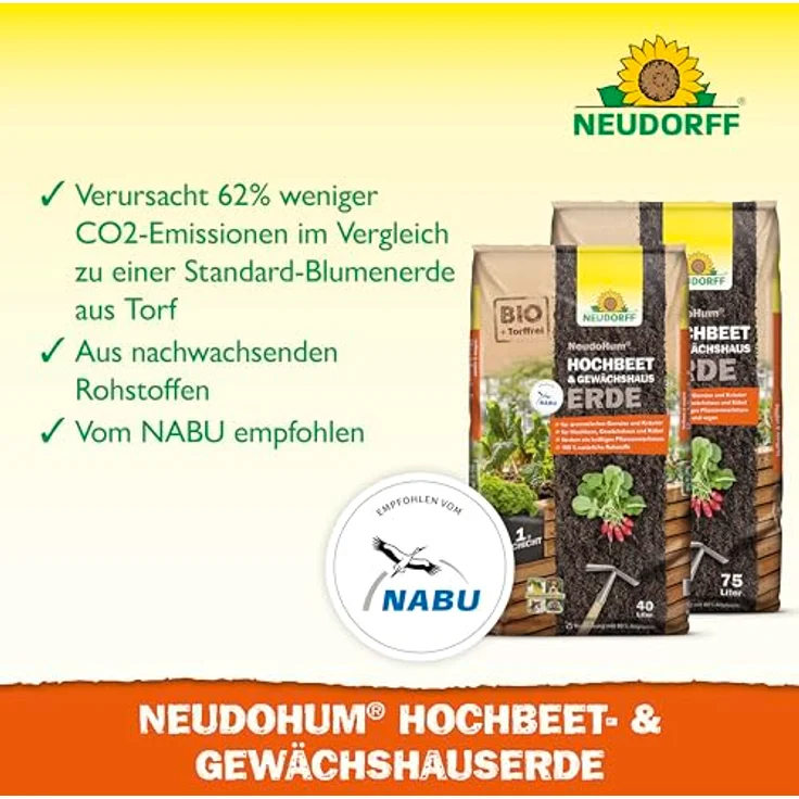 Neudorff NeudoHum Hochbeet & GewächshausErde, Torffreie Bio-Erde für Gemüse & Kräuter, 40 Liter, schützt vor Trauermücken – Bild 5