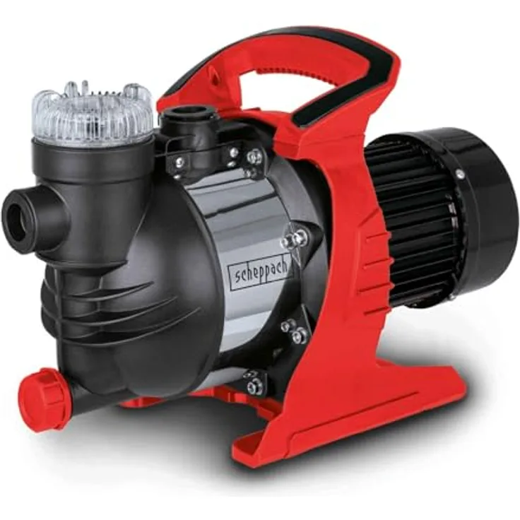 Scheppach Gartenpumpe GP1400JET, 1300 Watt Motor, max. Förderdruck 4,8 bar, 6000 l/h, mit Vorfilter