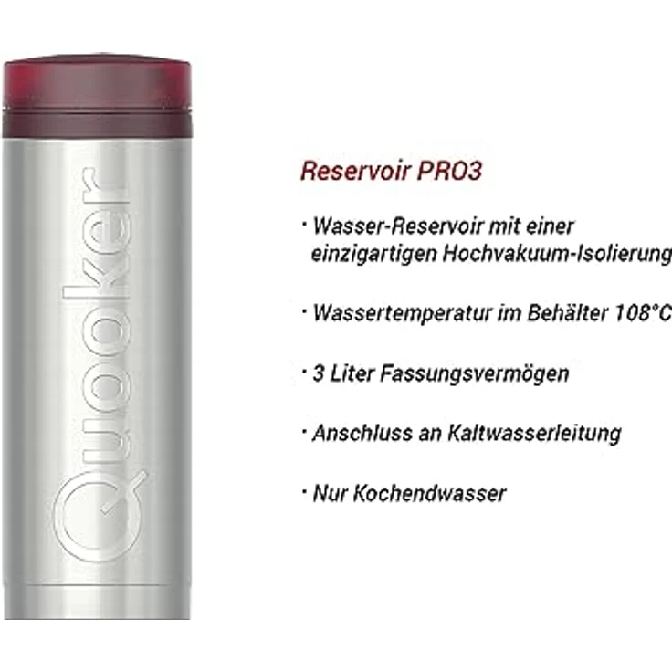 QUOOKER Front Küchenarmatur mit PRO3 Reservoir, Voll-Edelstahl, 3 Liter, 7 Jahre Garantie – Bild 3