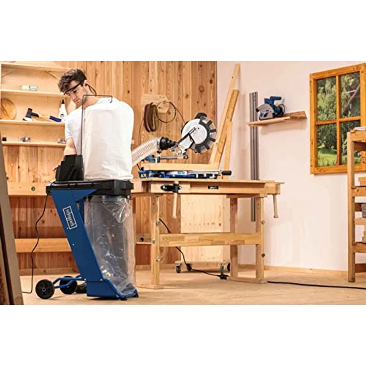 Scheppach DC500 Absauganlage, 550 W, Set mit 5 Spänesäcken, Filtersack und Adapter, 75 Liter Auffangsack, 1150 m³/h Saugleistung – Bild 6