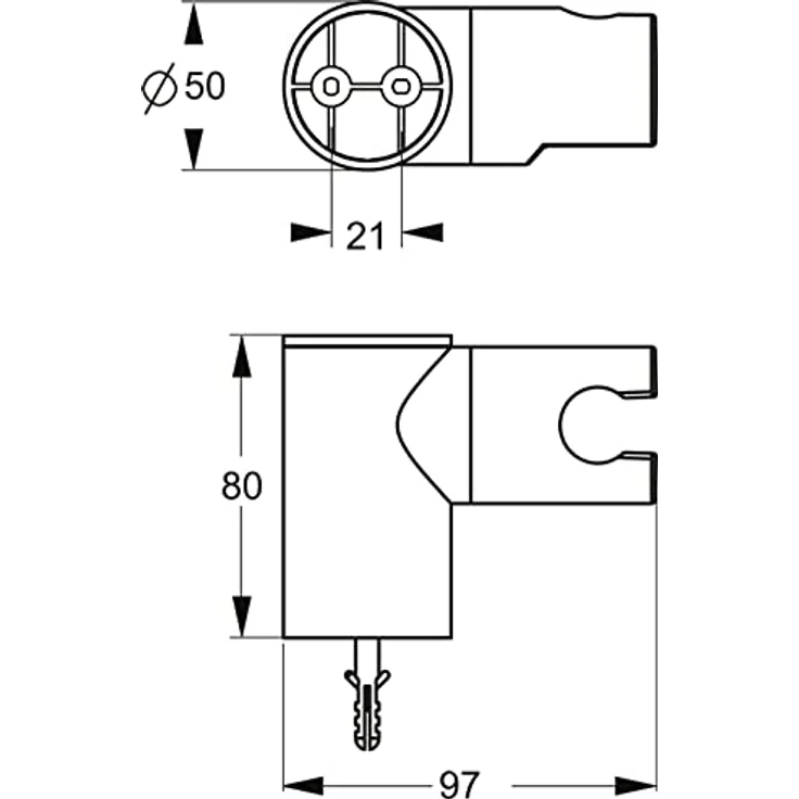 Ideal Standard Brausehalter schwenkbar - Idealrain, verchromt, passend zu Handbrausen M & S, Modell B9468AA – Bild 3