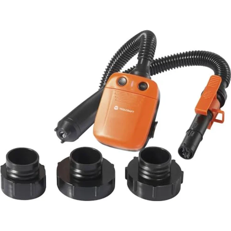 Toolcraft TO-8708859, Elektrische Diesel- und Heizölpumpe mit 9100 ml/min, 6 V/DC, inklusive 3 Adapter für verschiedene Kraftstofftanks – Bild 1