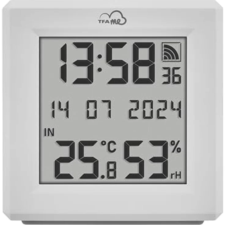 TFA Dostmann WLAN Gateway TFA.me ID-01 35.8103.02, Empfangseinheit für Temperatur- und Luftfeuchtigkeitsmessung, mit integriertem Display und fünfkanaliger Funkempfangsfunktion – Bild 2