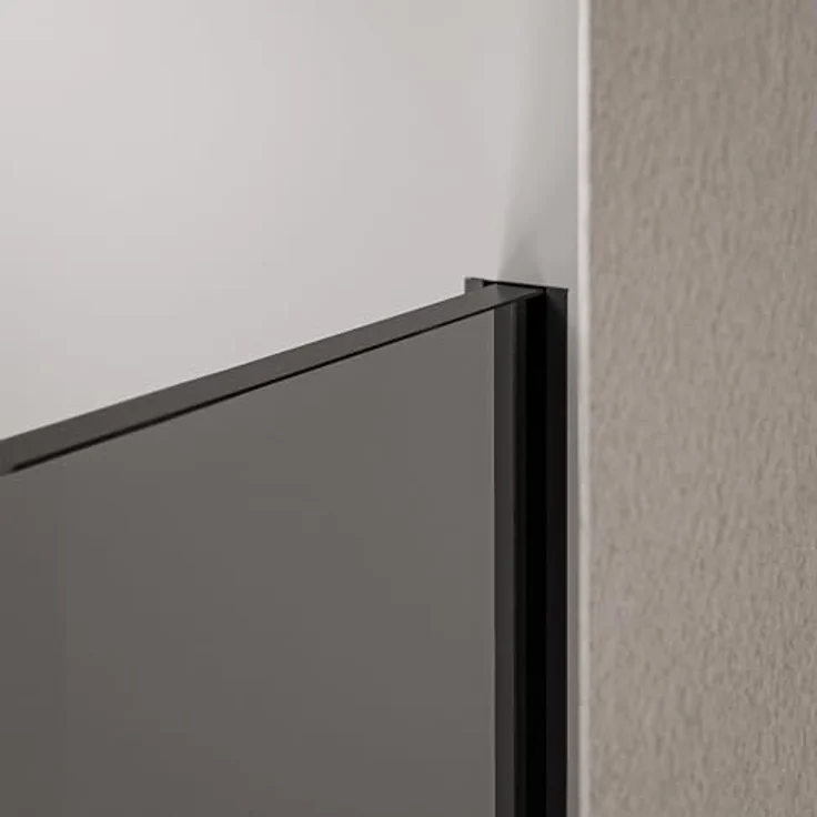 BERNSTEIN Walk-In Dusche EX102, Duschabtrennung 70 x 200cm aus 10 mm grauem ESG-Sicherheitsglas, mit Nano-Beschichtung und schwarzen Edelstahlprofilen, ebenerdig ohne Bodenprofil – Bild 5