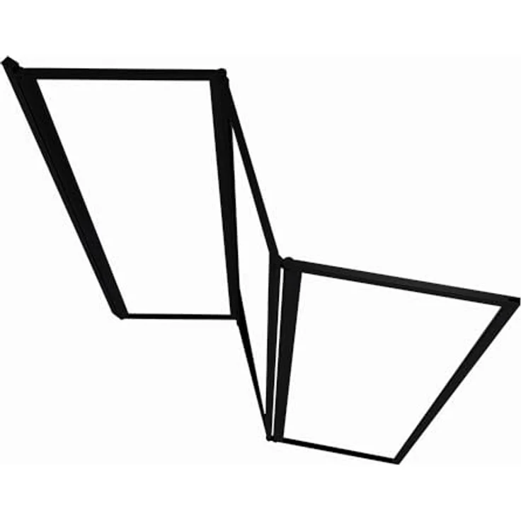 Marwell Badewannenfaltwand, Einscheibensicherheitsglas, beidseitig montierbar, 125 cm breit, schwarz, matt, transparent – Bild 5