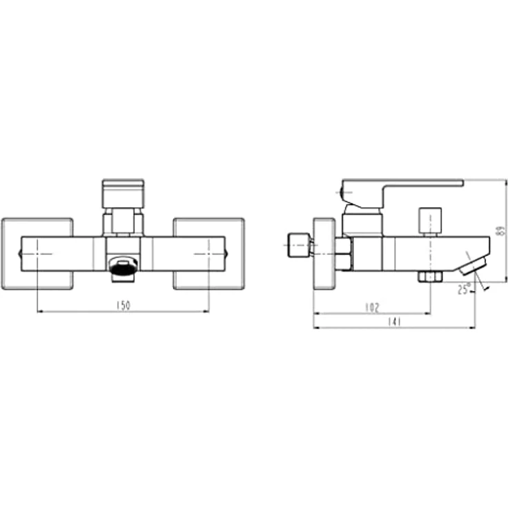 Schütte Wannenfüllarmatur Tokyo II, elegante Badarmatur mit 155 mm Ausladung und Qualitäts-Kartusche, Chrom – Bild 4