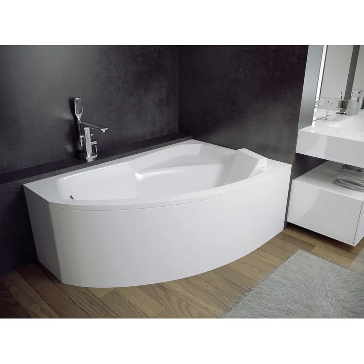KOLMAN Eckbadewanne Rima 170x110, schneeweiß, inklusive Ablaufgarnitur & Füße GRATIS, rutschfest und pflegeleicht