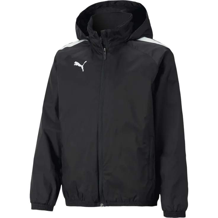 PUMA Regenjacke teamLIGA Allwetterjacke Kids, Schwarz, atmungsaktiv, mit Wasserschutz
