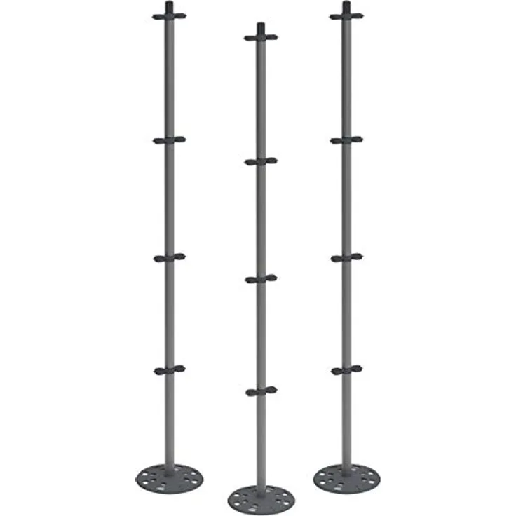 GUSTA GARDEN Tomato Buddy - 125cm Tomatenstab Rankhilfe Rankstab - für Tomaten Bohnen Klettergemüse - mit Befestigungshaken - hohe Stabilität - Standfuß - aus Aluminium - 3er Set