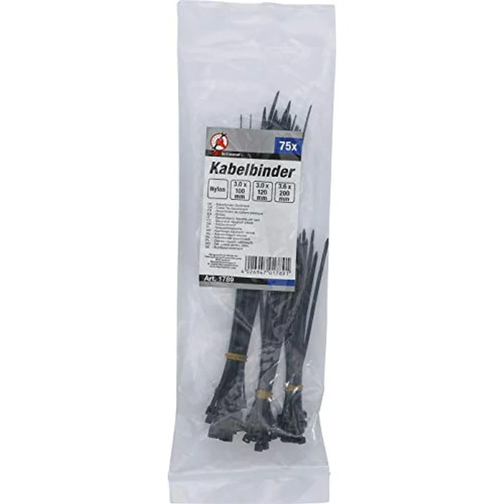 BGS Diy 1789 | Kabelbinder-Sortiment | 75-tlg. | schwarz | 100 - 120 - 200 mm | Set | Nylon – Bild 4
