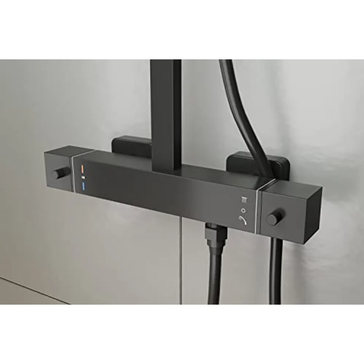 Bernstein Duschsystem 3011 PRO, Duschsäule Thermostat Schwarz - Inkl. Handbrause & Regenduschkopf, Cool-Body-Funktion, Verbrühschutz bei 38°C – Bild 3