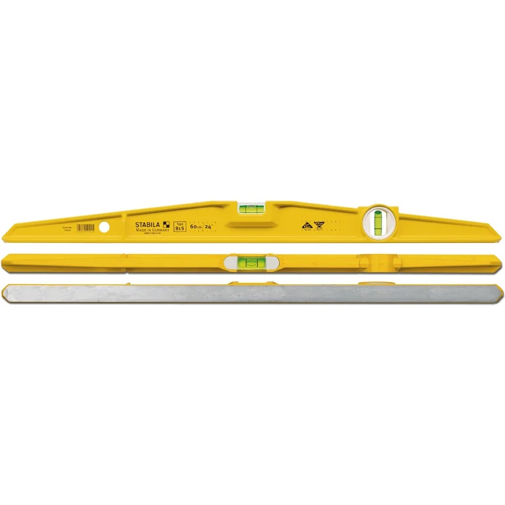 STABILA Wasserwaage Type 81 S, 60 cm, robustes Alu-Druckgussprofil, 1 Horizontal-Libelle, 1 Vertikal-Libelle, Made in Germany – Bild 4