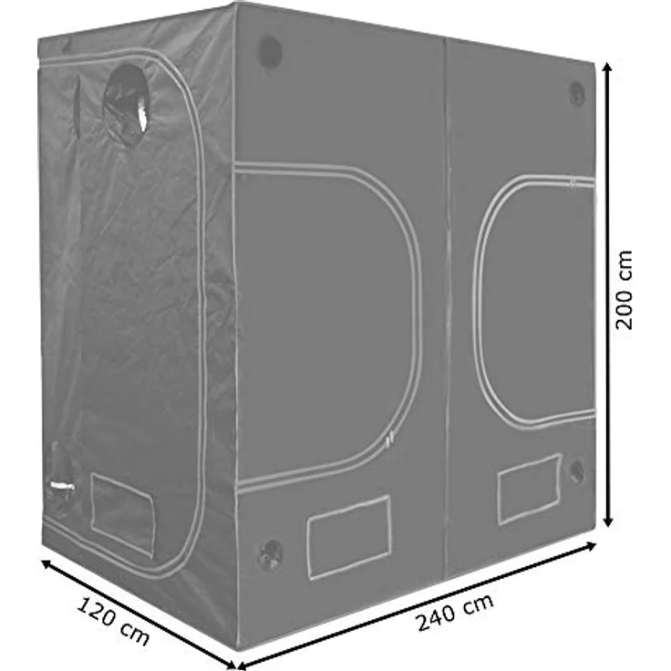 Grow Box Grow Zelt für Pflanzen Growbox Gewächshaus Garten Anzucht Gemüse Kräuter Schrank Indoor 240x120x200cm Blumen klein Tomaten Hydro Green – Bild 3