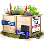 RELLINGER® Hochbeet Holz [Optimaler Schutz vor Schädlingen] - inkl. Innenfolie - Hochbeete für Garten aus FSC® zertifiziertem Holz - Hochbeet (Natur)