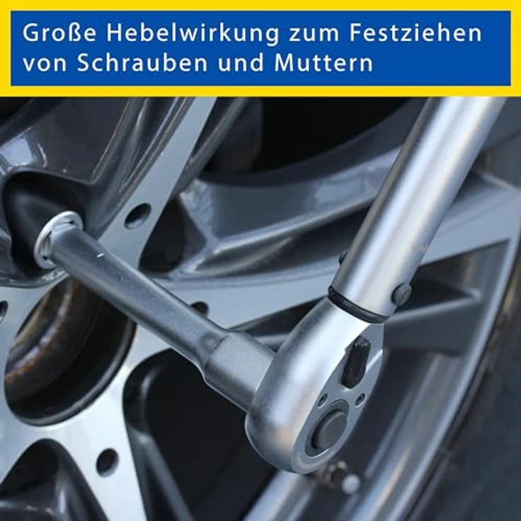 Goodyear Drehmomentschlüssel Set für Radwechsel (1/2"), 11-teilig mit farbcodierten Nüssen und stabiler Aufbewahrungsbox – Bild 6