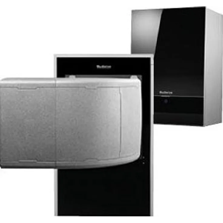 Buderus Logatherm WLW196i-6, reversible Luft-Wasser-Wärmepumpe, 7,6 kW bei A2/W35, Schwarz, EMS-plus Bedieneinheit, Smart-Grid-kompatibel