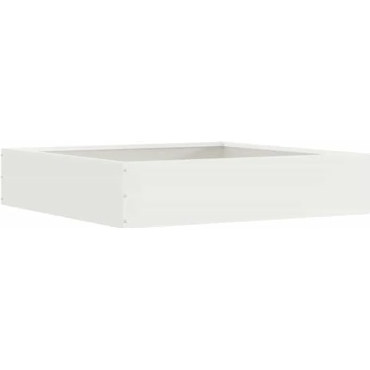 vidaXL Beetumrandung Raseneinfassung Weiß, 60 x 60 x 13 cm aus robustem Stahl, wetterfest und modern designter Gartenrand – Bild 1