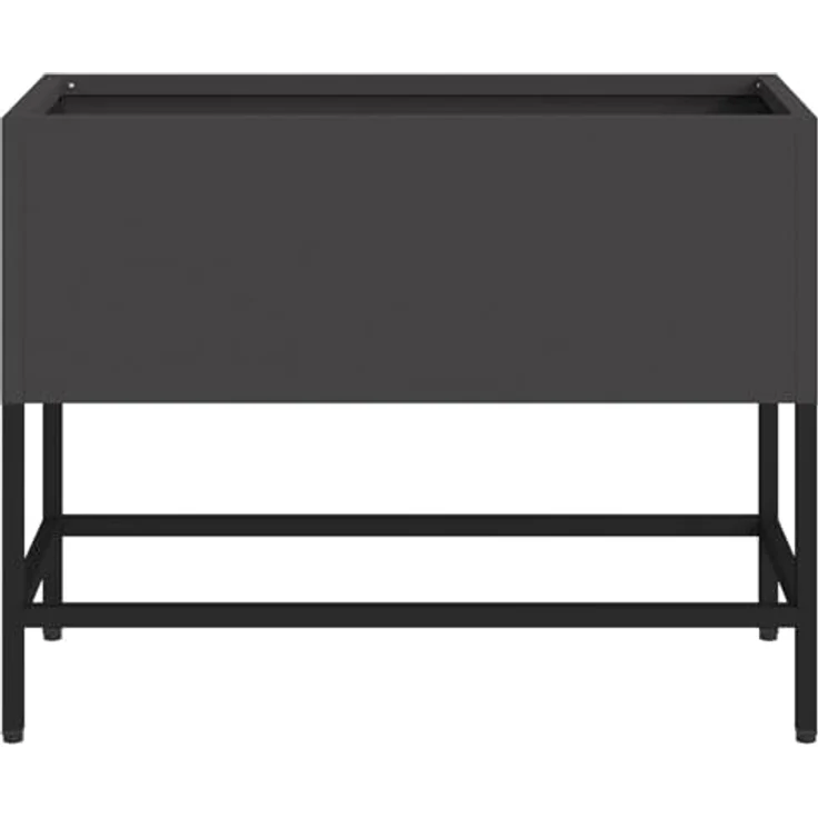 vidaXL Hochbeet 60x26x45 cm, Rechteckiger Pflanzer aus mattem Schwarz Stahl für Innen und Außen – Bild 5
