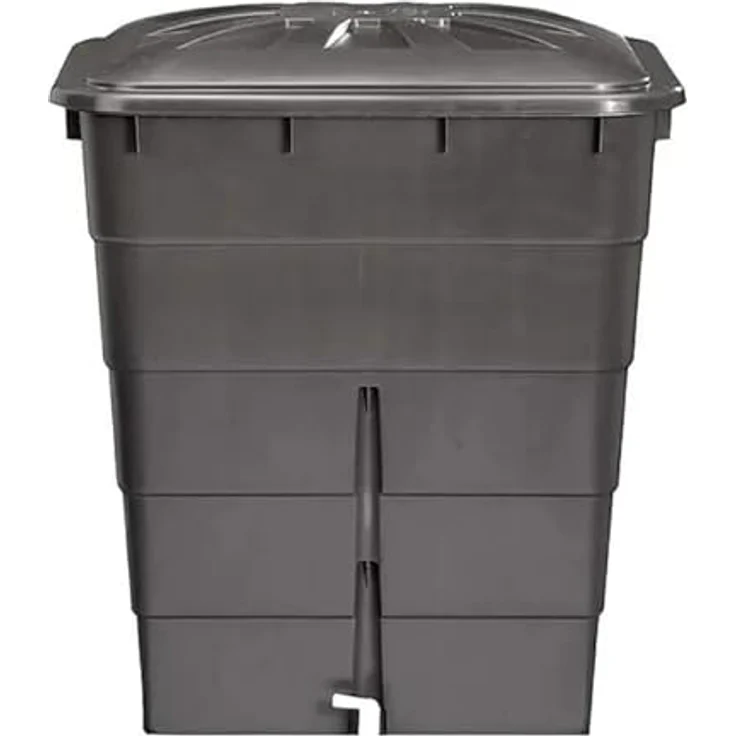 Garantia Regentonne, aus Kunststoff in graphitegrey, 80x66x92 cm, Inhalt 300 l, eckig – Bild 2