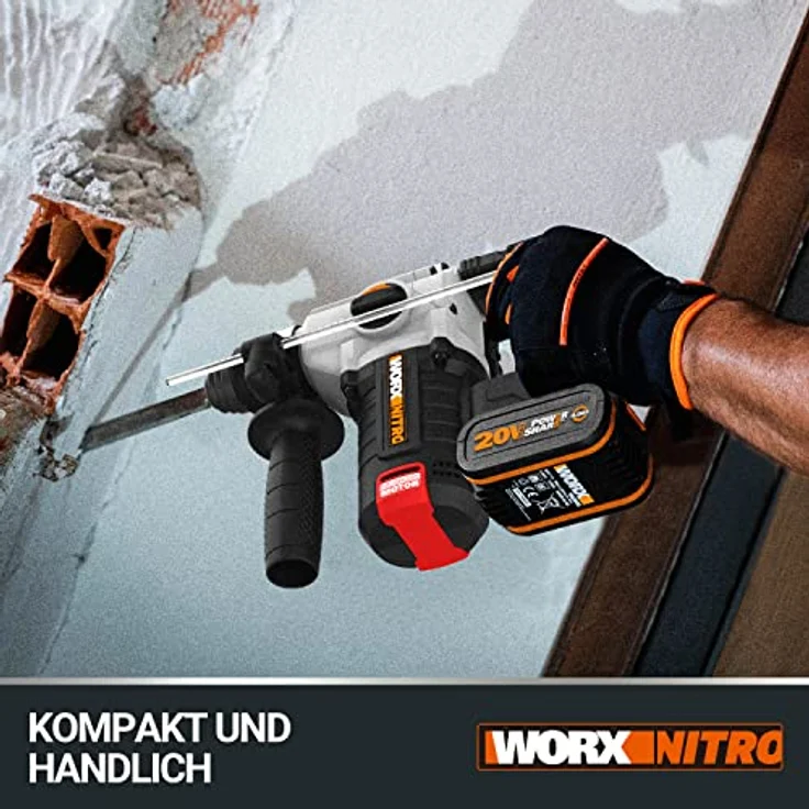WORX WX380.9 Akku BohrhammerBürstenloses 20V Werkzeug zum Bohren Hammerbohren & MeißelnOhne Akku & L – Bild 9