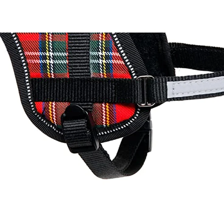 Karlie Teeny Weeny Geschirr XS, rot-weiss, verstellbar mit reflektierendem Brustgurt, für einen Brustumfang von 26 - 35 cm, mit weicher Unterfütterung – Bild 3