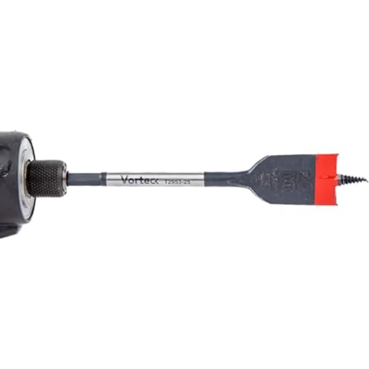 C.K Tools Vorteck Flachfräsbohrer Holzbohrer 25 mm x 152 mm, Selbstziehende Gewindespitze, 1/4 Zoll Hex Quick Lock Schaft, Carbonstahl, schlagschraubergeeignet, CK T2953-25 – Bild 4