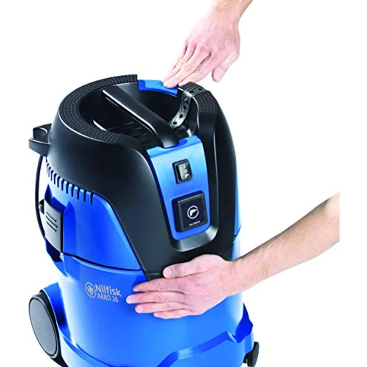 Nilfisk Nass-/Trockensauger AERO 26-01 PC X (Industriesauger 1250 W, kompaktes Format, Blasfunktion, Luftmenge (l/min.) 3600, Push&Clean Filterreinigung) 107406605, Blau – Bild 4