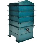 DOTMALL Komposter Garten Komposter mit 4 Fächer, BxTxH: 42x42x60 cm, mit Deckel, grün