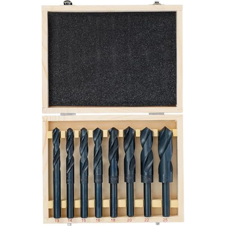 BGS HSS-Bohrer-Satz 8-tlg. mit 13 - 25 mm Bohrern, 13 mm Schaft, in Holzbox, für alle Bohrmaschinen – Bild 5