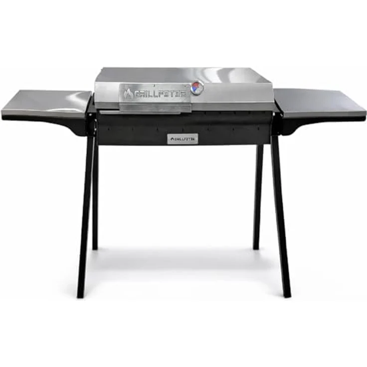 Grillpeter Profi Mangal Bulat 70 Schaschlikgrill, 3mm Stahl mit Edelstahl-Deckel und Ablagen – Bild 1