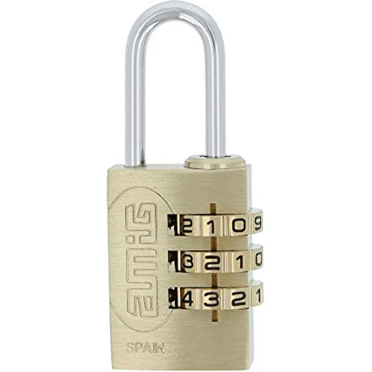 Amig - 23619 Zahlenschloss Modell 42 | Messing und Bogen aus behandeltem Stahl | Breite: 20 mm