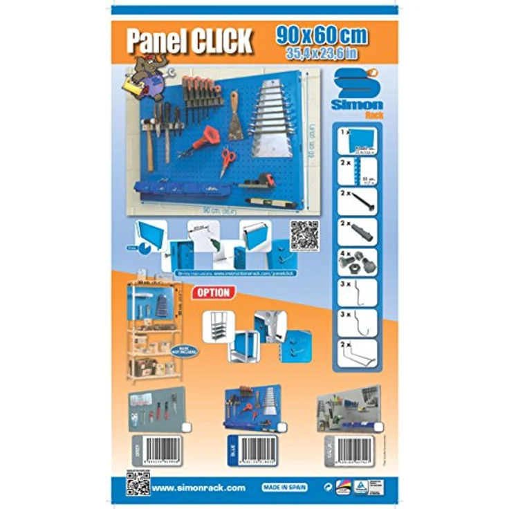 Simonrack Panelclick Lochwand-Set, 9-teilig (B x L: 60 x 90 cm, verzinkt) – Bild 3