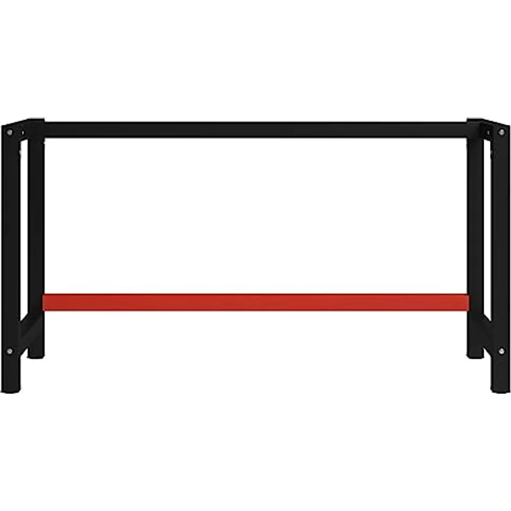 vidaXL Werkbankgestell Metall 150x57x79 cm Schwarz und Rot – Bild 6