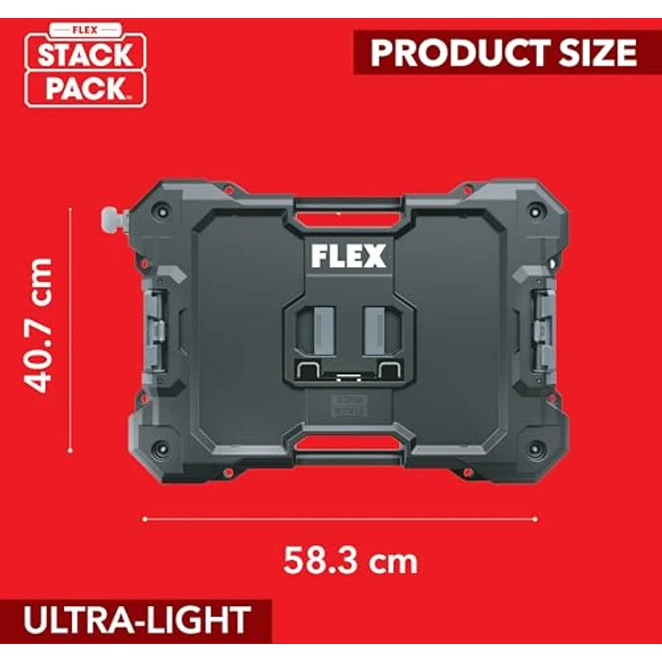 Flex-Tools Werkzeugkoffer 533246 TKA SP RD, Roller Trolley STACK PACK mit praktischem Zubehör, rot – Bild 3