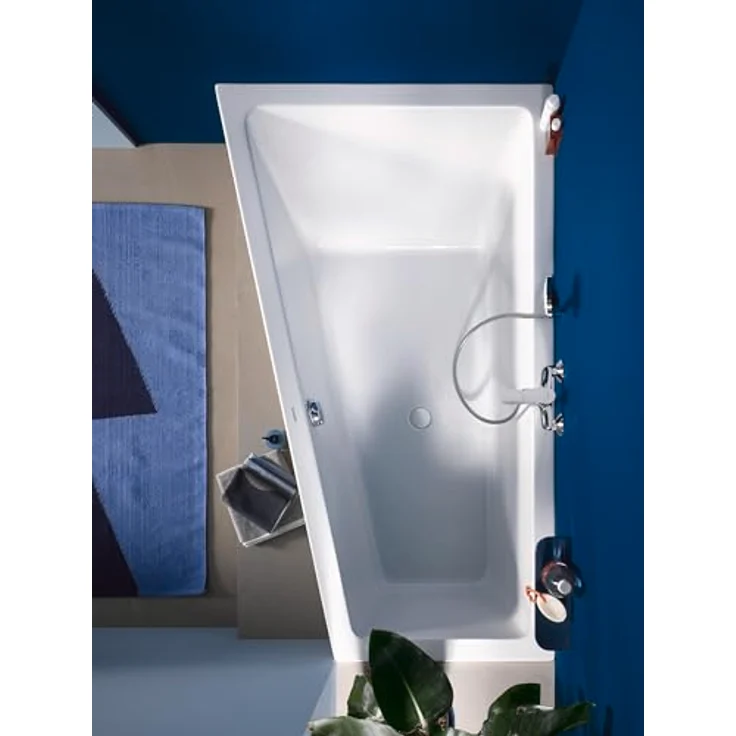 Duravit No.1 Einbau-Badewanne, trapezförmig, 1500x800mm, 1 Rückenschräge links, weiß, 115 Liter Nutzinhalt – Bild 4