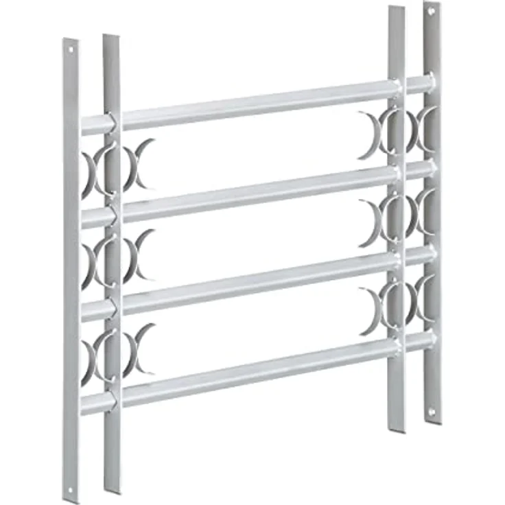 Relaxdays Fenstergitter Einbruchschutz, Ausziehbar, Aussen, Verzinkt, Stahl, 600 x 700-1050 mm, Sicherheitsgitter, grau – Bild 1